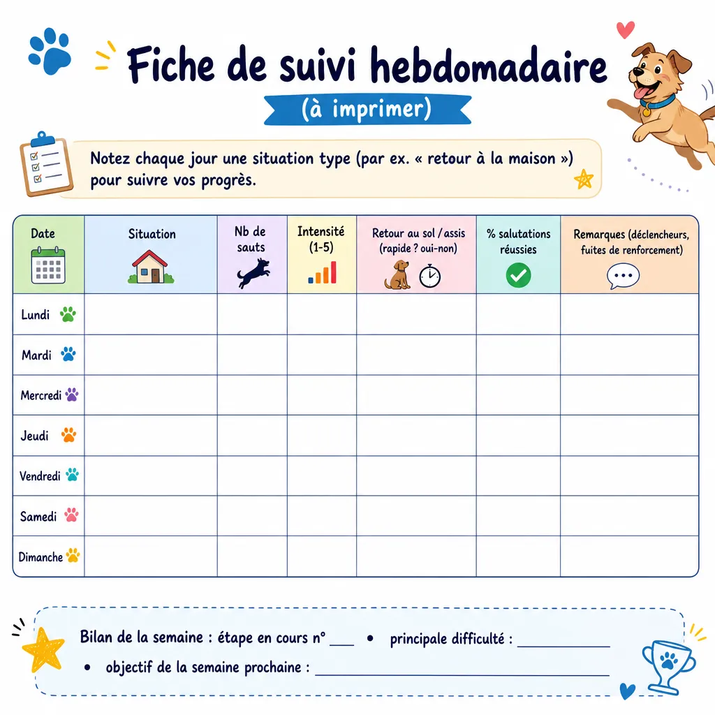 Fiche de suivi hebdomadaire